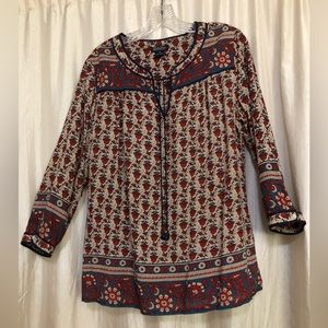 Lucky Brand Live in Love  BoHo ladies flowy top M